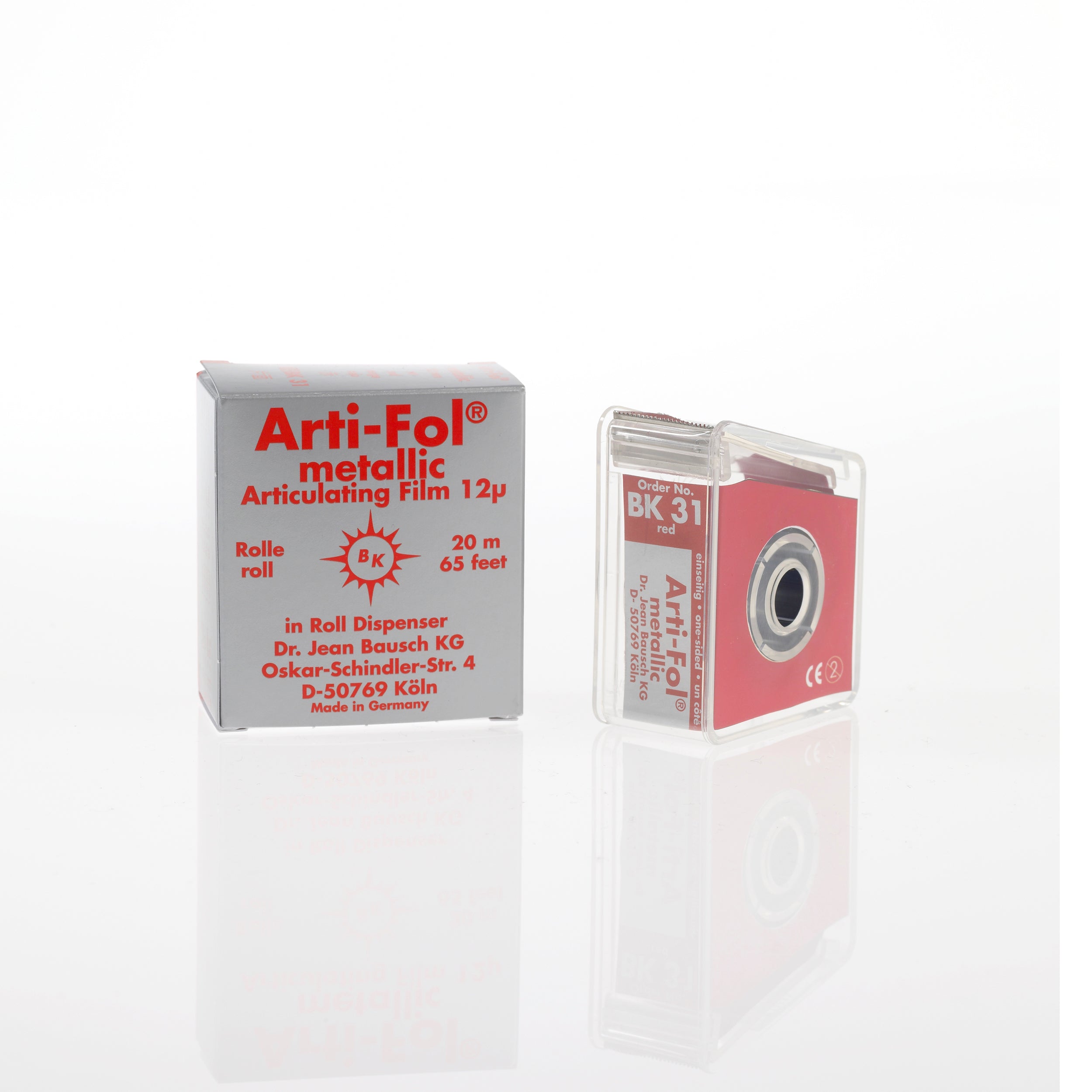 Bausch Arti-Fol Metallic Red Shimstock-Film Roll - Ultra-Thin Dental Shimstock Designed - 12 Microns