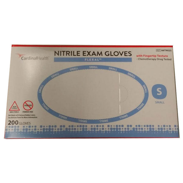 Cardinal Health Flexal Nitrile Exam Gloves For Hand Protection - Small, Powder-Free, Non-Sterile, 200/Box