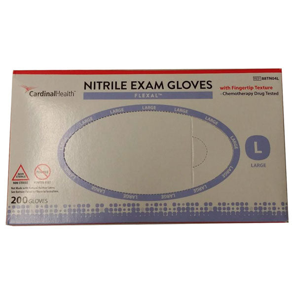 Cardinal Flexal Nitrile Exam Gloves - Medium, Textured - Powder-Free, Non-Sterile, 200/Box