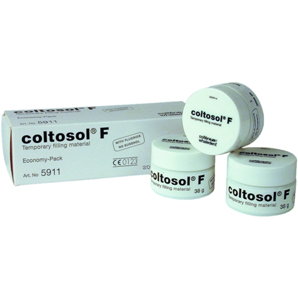 Coltene 5911 Coltosol F Temporary Filling Material - Easy Adaptation & Reliable Retention | 3 Jars of 38g Each