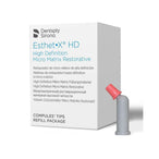Dentsply Sirona Esthet-X HD dental product packaging with a refill package on a white background