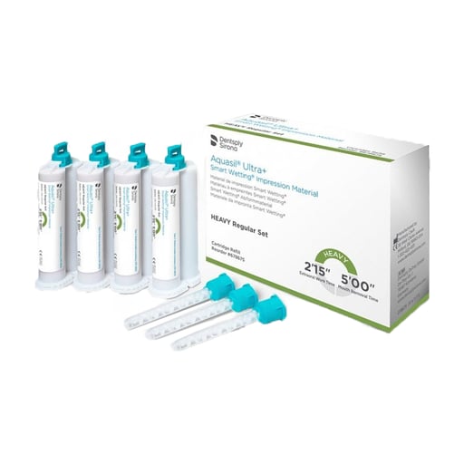 Dentsply Sirona Aquasil Ultra+ Smart Wetting Impression, Heavy Regular Set, 50 mL, 4/Pk