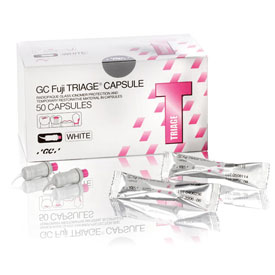 GC Corporation GC Fuji TRIAGE White Capsules Refill - Self Adhesive Radiopaque Glass Ionomer, 50/Box