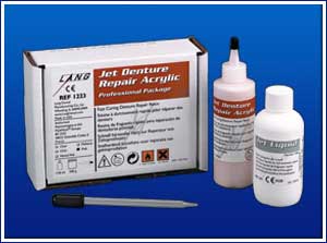 Lang Jet Denture Repair Acrylic - Fibered Pink, Fast Set, 100g Professional Package
