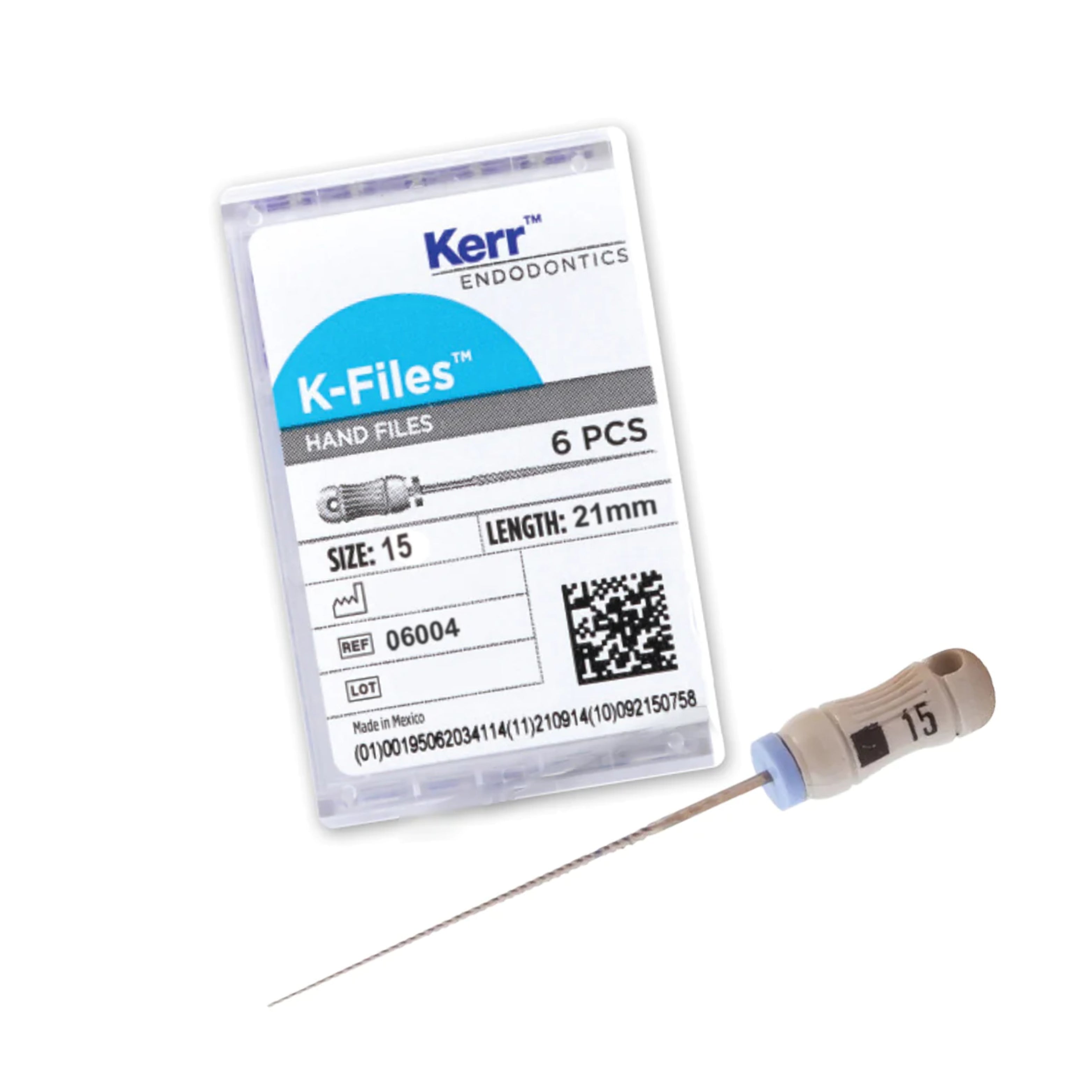 Kerr Endodontics K-Files 21mm #15 - Stainless Steel Hand Files