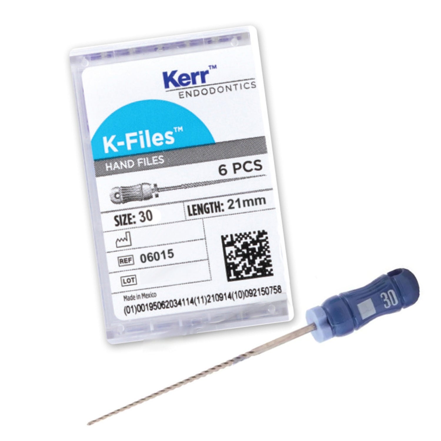 kerr-endodontics-k-files-30-hand-files-21mm-box-of-6