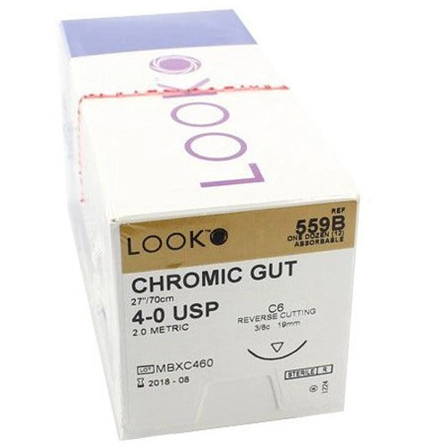 look-40-absorbable-chromic-gut-suture-reverse-cutting-needle