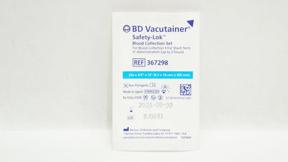 BD Vacutainer Safety-Lok 367298 Blood Collection Set - 25G x 3/4