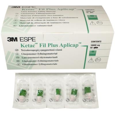 3M ESPE Ketac-Fil Plus Aplicap A2 (Light Yellow) Refill - Glass Ionomer Restorative, 50 Capsules