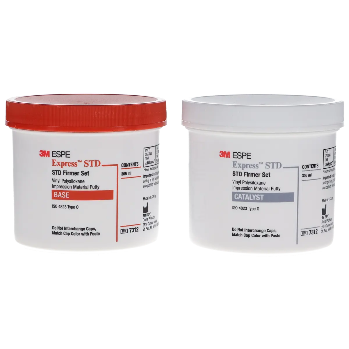 3M ESPE 7312 Express STD VPS Impression Material Putty Refill - 2 Jars