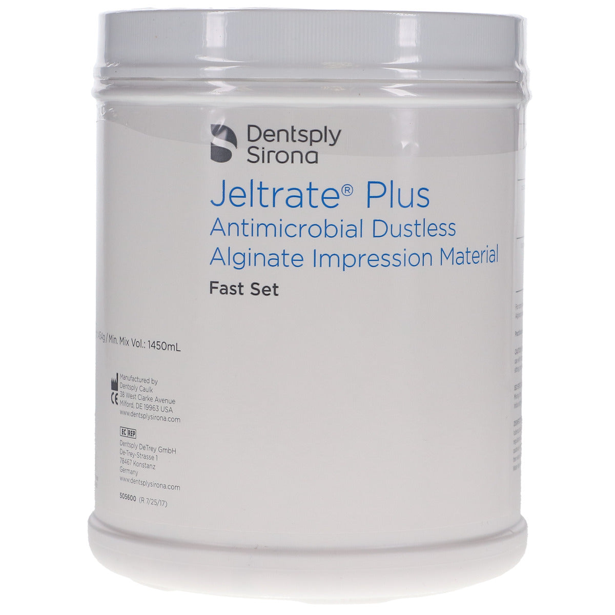 Dentsply Jeltrate Plus Dustless Alginate - Fast Set, Antimicrobial | 1 Lb. Can