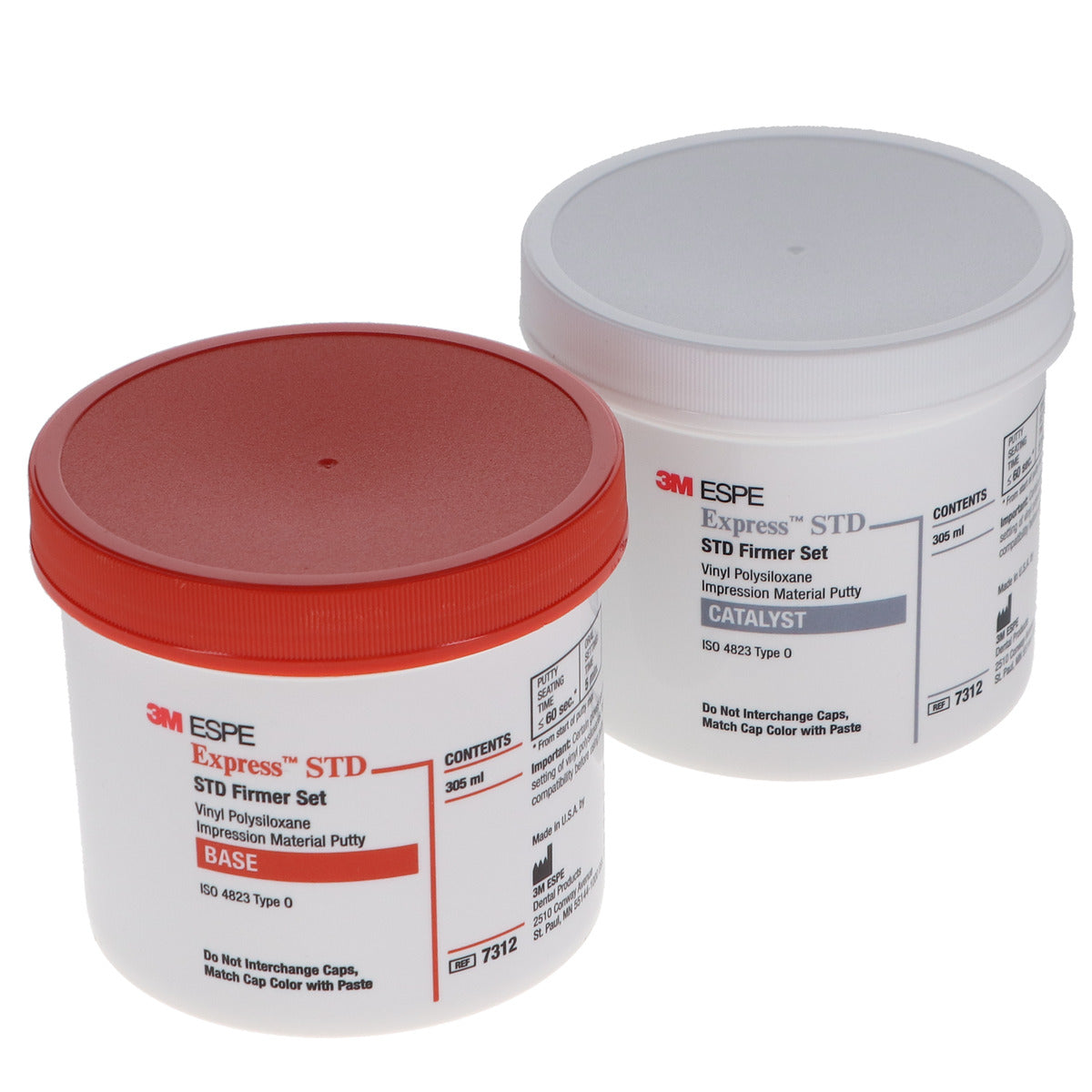 3M ESPE 7312 Express STD VPS Impression Material Putty Refill - 2 Jars