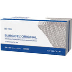 Box of Ethicon Surgicel Original absorbable hemostat on a white background