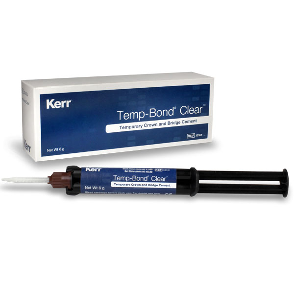 Kerr TempBond Clear with Triclosan Automix Syringe - Dual-Cure Temporary Resin Cement