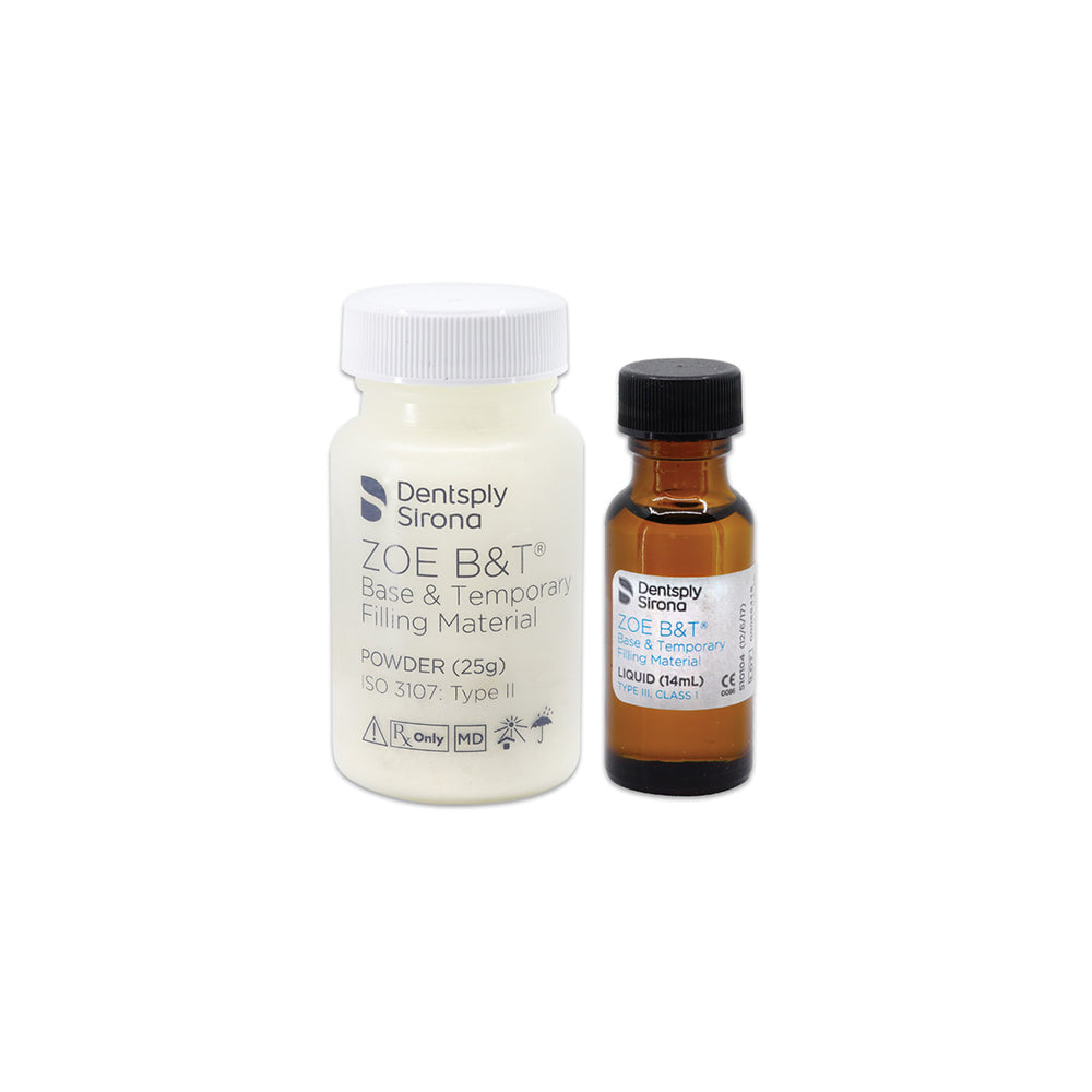 Dentsply Zoe B&T Self-Cure Zinc Oxide Eugenol Temporary Filling Material - Powder & liquid - 25 Gram